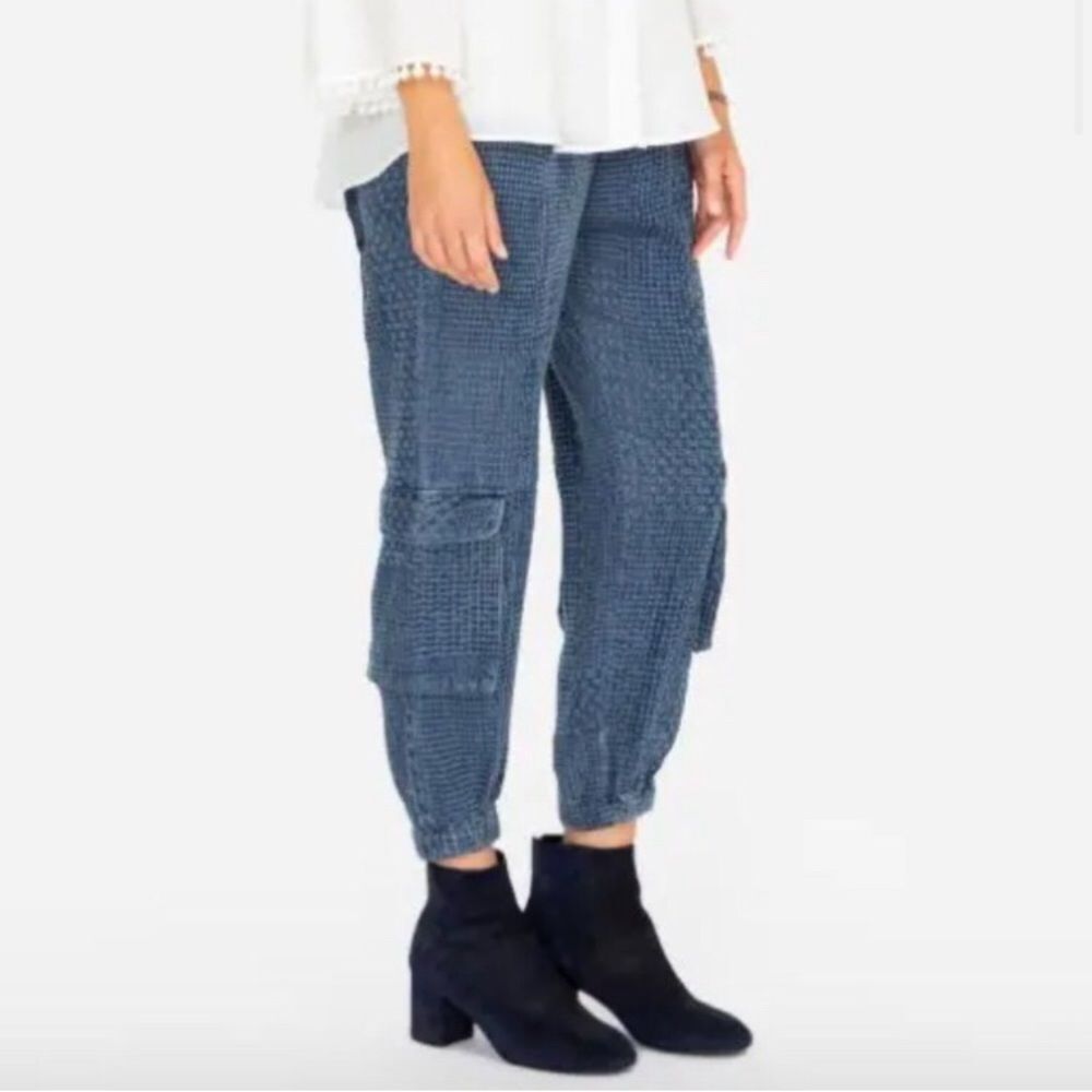 Johnny Was Sana Denim Pull-On Pant embroidered cargo jogger pants size small